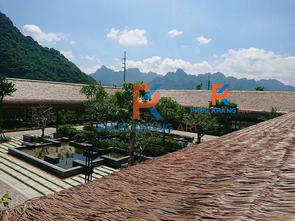 Dự án thi công nhà mái lá lợp rơm APEC Mandala Sky Villas Kim Bôi Hòa Bình